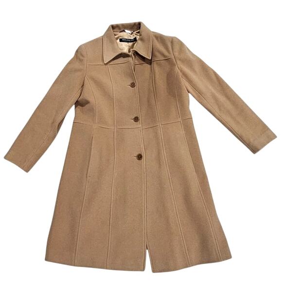 Marc New York Jackets & Blazers - Marc New York Virgin Wool Cashmere Coat, Camel, Trench Andrew Marc Womens Sz 12